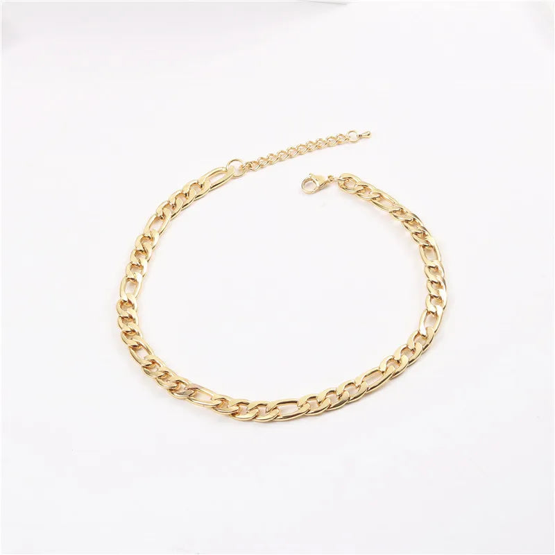 10MM Joolim Jewelry 18K Gold Plated Chunky Figaro Chain Choker Necklace New Trendy Jewelry