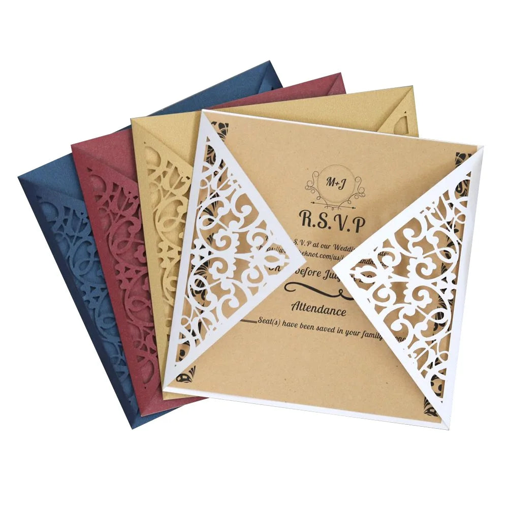 Square Laser Cut Marriage Invitation Card and Customized Laser Cut Greeting Cards MegaBDM