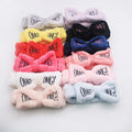 Accept Customization Girls Face Washing OMG Plush Hairband Letters Bow Coral Fleece Headband Makeup Multicolor Headbands