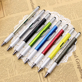 Multitool Pen with Ruler Level Screwdriver Stylus Ballpoint Pen Gift for Christmas Father's Day Valentine Birthday Gifts for Men