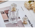 Unisex Luxury Borosilicate Glass Perfume Bottle Straight-Edge Pattern Transparent Crown Pump Cylinder Design Screen Printed
