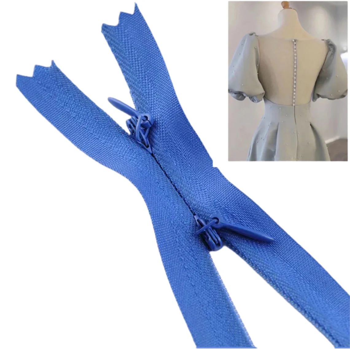 Wholesale Factory Colorful Invisible Nylon Zipper Long Chain 2ways Hidden Teeth Zipper 5 for Women Dress