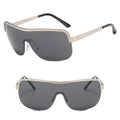 DL GLASSES Oversized One Piece Rimless Sunglasses UV400 Gold Metal Frame Unisex Y2K Fashion