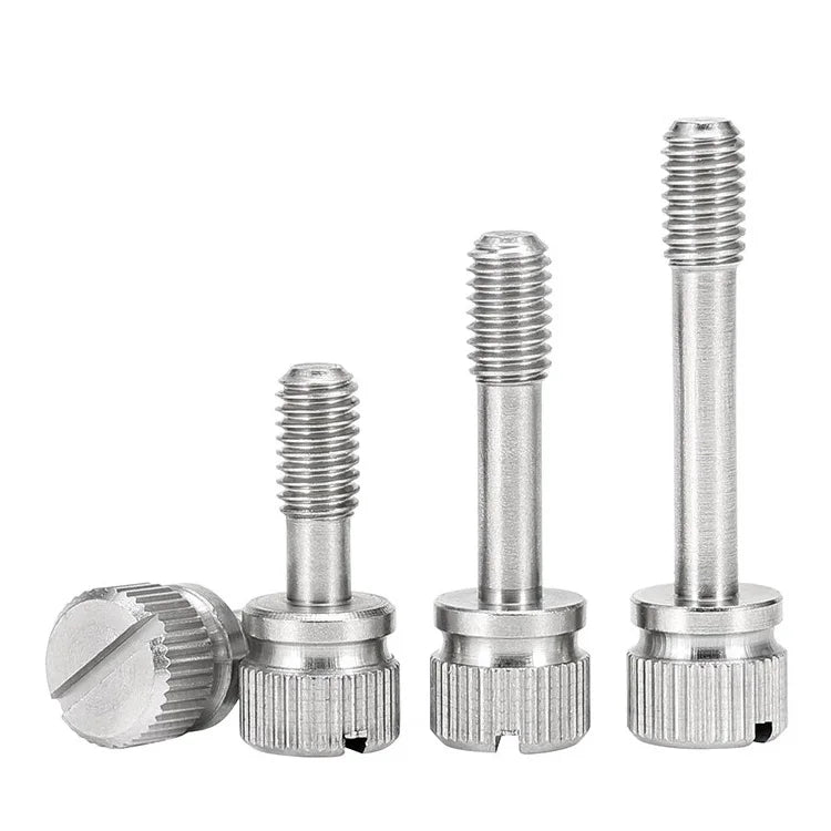 304 Stainless Steel Slotted Captive Hand Screw GB839 Knurled Thumb Screws with Reduced Shank Anti-loose Locking M3 M4 M5 M6 M8