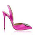 Slingback Beige  Kitten Heel Glitter/ Satin  Pointed Toe Elegant Dress Shoes Women Shoes Heels