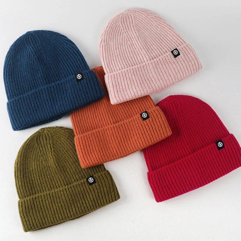 100% Wool Beanie With Fleece Lining for Men and Women Pure Wool Cable Knit Warm Winter Hat