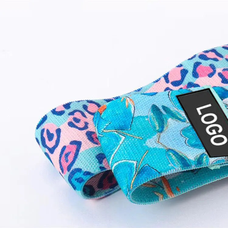 Fashion Eco-Friendly Polyester/Cotton 2-Piece Resistance Loop Booty Band Set Simple Design Solid/Floral/Print Patterns Digital