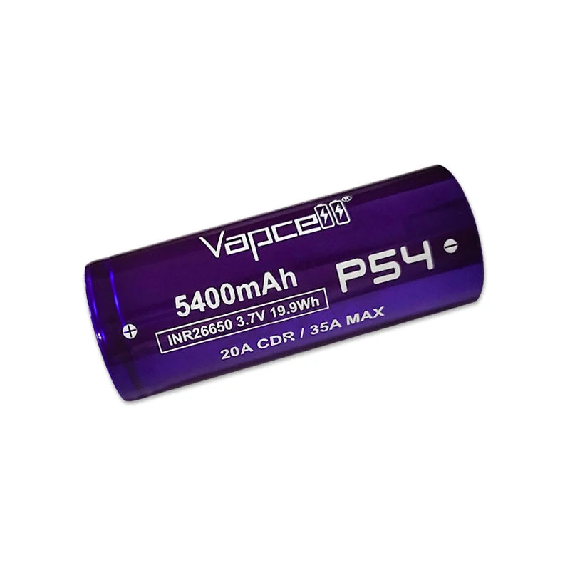 Vapcell P54 INR26650 5400mah 20A 35A 19.9wh 3.7v Li Lon High Power for Flashlight Rechargeable 26650 Batteries