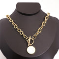 Thick Chain New Hip Pop Women Design Latest Shell Stone 18K Stainless Steel Women Gold Plated Necklace
