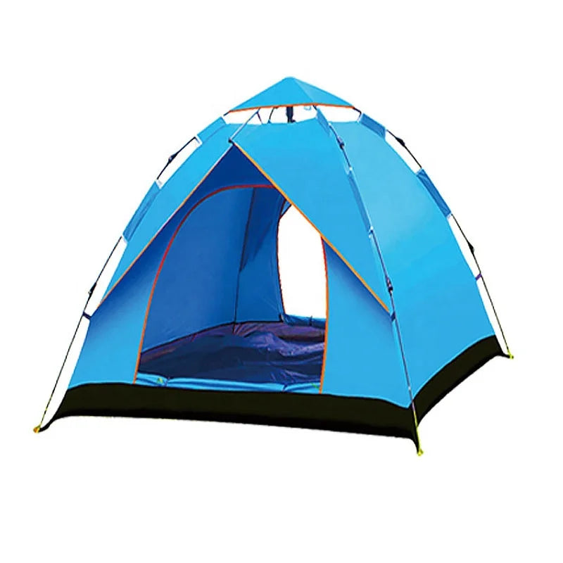 High Quality Automatic Waterproof Family Outdoor Camping Tents with Mesh Door for 3 -4 Person