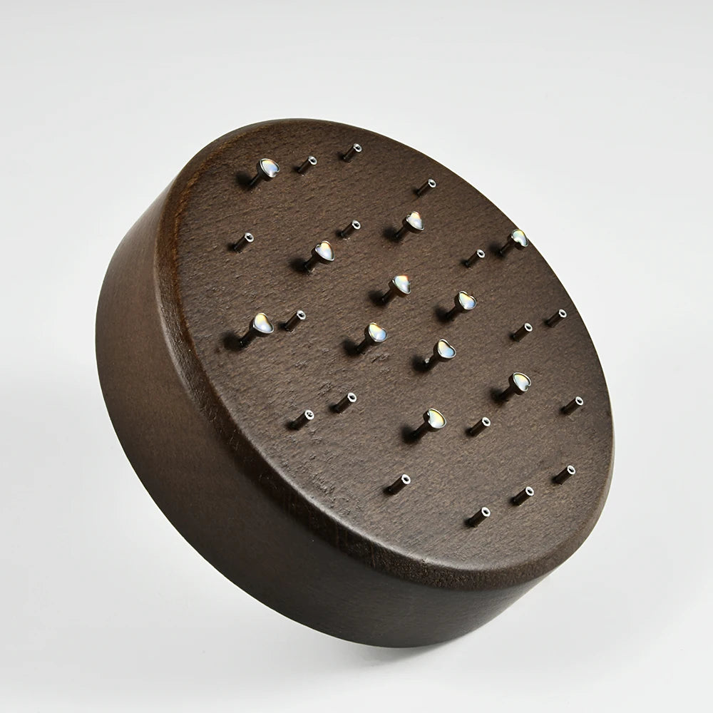 Black Walnut Solid Wood Labret Body Piercing Jewelry Top Belly Button Display Seller Cases Display Tool with Screw Thread