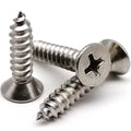 2mm-120mm Metric SUS304 Stainless Steel Cross Recessed Countersunk Phillips Head Self-Tapping Screws for Wood GB846