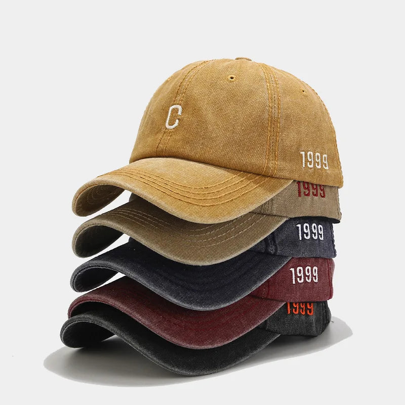 Factory Wholesale Custom Embroidery Logo 6 Panel Cotton Denim Sport Cap Distressed Washed Dad Hat Gorras Vintage Baseball Cap