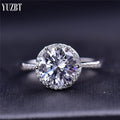 Silver 925 Original Round Brilliant Cut 3 Carat Diamond Test Past D Color Moissanite Wedding Ring for Teen Girls Fine Jewelry