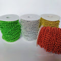 DS Factory Direct Sell Christmas Decoration Bead Chain Plastic Electroplating Connection Bead Chain Gold