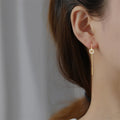 Trendy Korean Style Pure Silver Customized Long Chain Stud Earrings