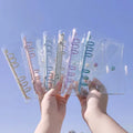 A5 A6 PVC Plastic Budget Planner Waterproof Transparent Zipper File Pocket 6 Rings Loose Leaf File Holder Binder Pocket