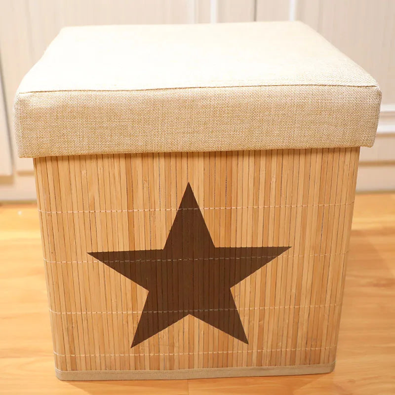 Wholesale Modern Durable Rectangle Storage Stool Foldable Ottoman for Bathroom Use Includes Carton Packing