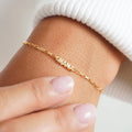 PVD Gold Festival Gift Bracelets Customized Letter Charm Wrist Chain Never Fading Sweat Resistant Stainless Steel Link Bracelet