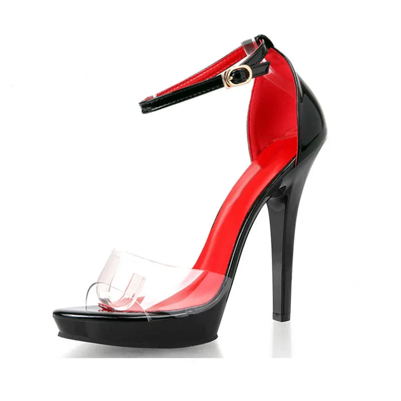 13cm  Sexy Red Fetish Nightclub Club Stage Shoes Pole Dancer Shoes Stripper Women's Large Sandals Gothic Full Gift Costume
