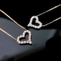 18k Solid Gold Chain Custom Wholesale Real Dainty Heart Rose Jewelry Necklace With Natural Dancing Diamond for Women