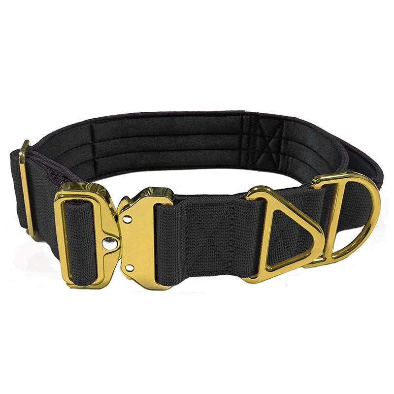 Excellent Quality Gold Metal Buckle Nylon Padded Pet Dog Collars