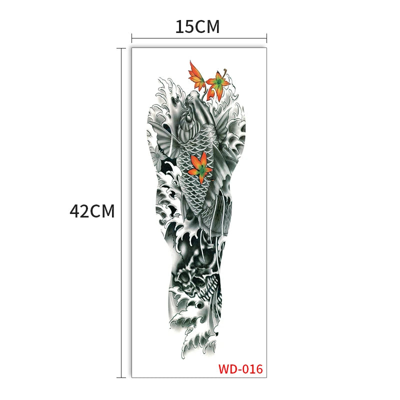 Wholesale Winmay Men's Eco-friendly Non-toxic Temporary Waterproof Body Cool Designs 21x15cm Arm Tattoo Sticker