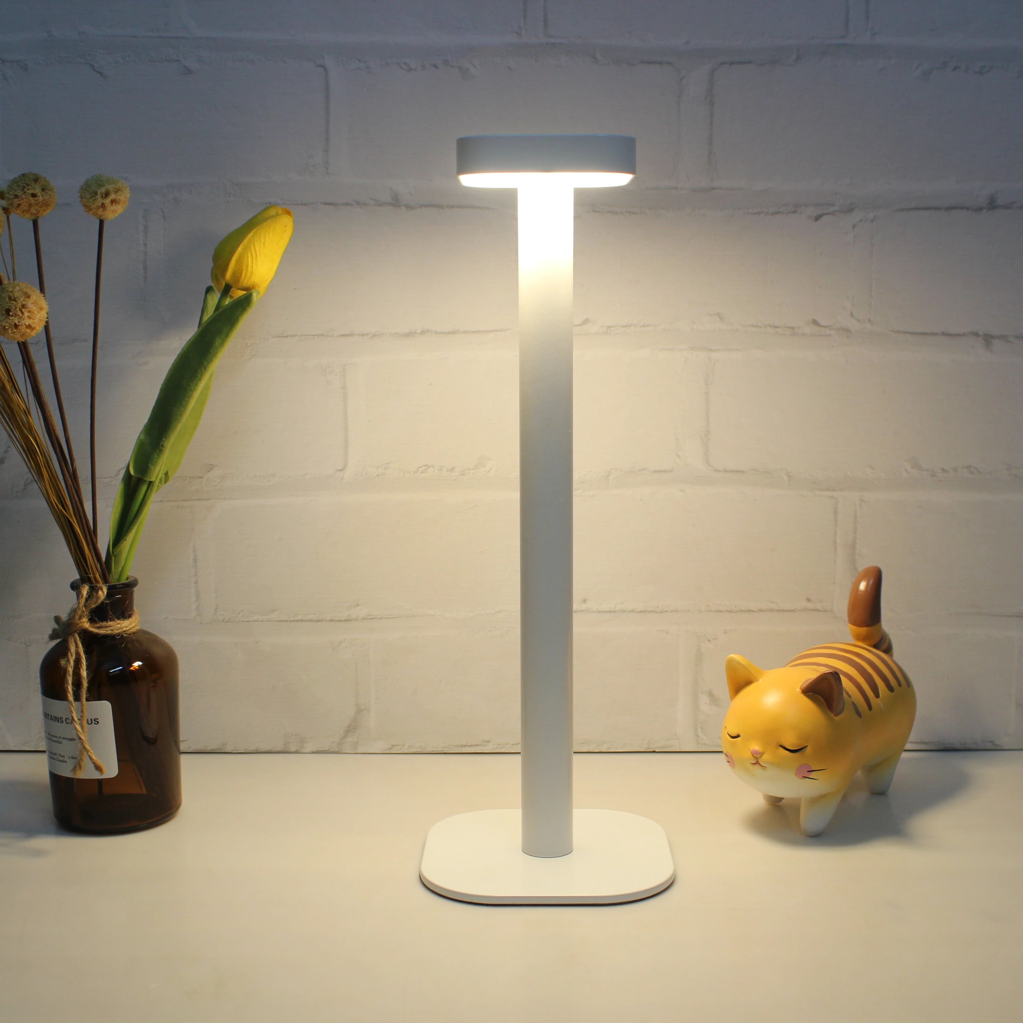 USB Rechargeable LED Desk Light Warm White Aluminum 4400mAH Powerful Battery Touch Switch Control Modern for Study Reading Lamps