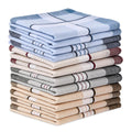 One Dozen Elegant Pattern Yarn-Dyed Striped Handkerchiefs 40x40cm Bulk Wholesale Assorted Light Colors Cotton Hankies for Men