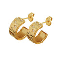 Jietao Stainless Steel Jewelry Stud Earring c Shape Cubic Zirconia Earrings Crystal Star Hoop Earrings Gold Plated