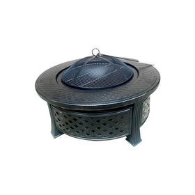 Wholesale 32 Inch Fire Pits for Outside With Grill Outdoor Wood Burning Firepit Large Steel Firepit Bowl for Patio Backyard