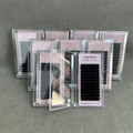Wholesale Handmade Cashmere Volume Eyelash Extension Trays Private Label Dark Matte Black Individual Lashes Tray With Packaging
