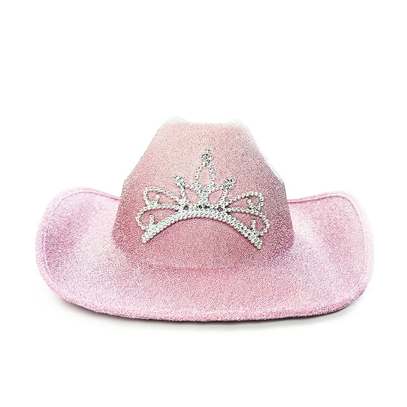 Ready to Ship Fashion Bachelorette Party Supplies Pearls Imperial Crown Western Cowboy Hats Bride to Be Cowgirl princess hat
