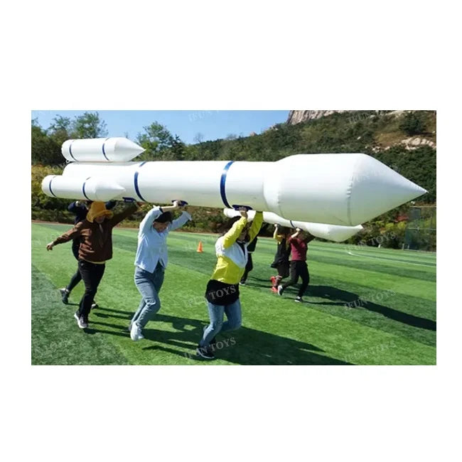 Outdoor Team Building Sports Games Inflatable PVC Rocket Race Toys Props Activities Equipment for School Corporate Event