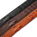 Factory Custom Design Wholesale Fashion Crocodile Texture Cowhide Leather Ratchet Strap Belts Without the Buckle for Men