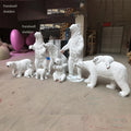 6ft Resin Polar Bear Christmas/polar Bear Metal Structure for Christmas Decor /life Size Polar Bear Statue for Outdoor Use