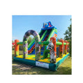Wholesale Mega Outdoor Kids Bouncy Castle with Slide Commercial Pripuciama Atrakcija Inflatable Safari Park