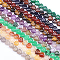 Hot Selling Love Shape Natural Amethyst Agate Jade Gemstone Beads Smooth Loose Natural Stone Heart Shaped Bead