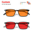 High Quality Reybeni Rubber Titanium+TR90 Frames Eyeglasses Orange Red Yellow Lens Eyewear Optical Frame Anti Blue Light Glasses