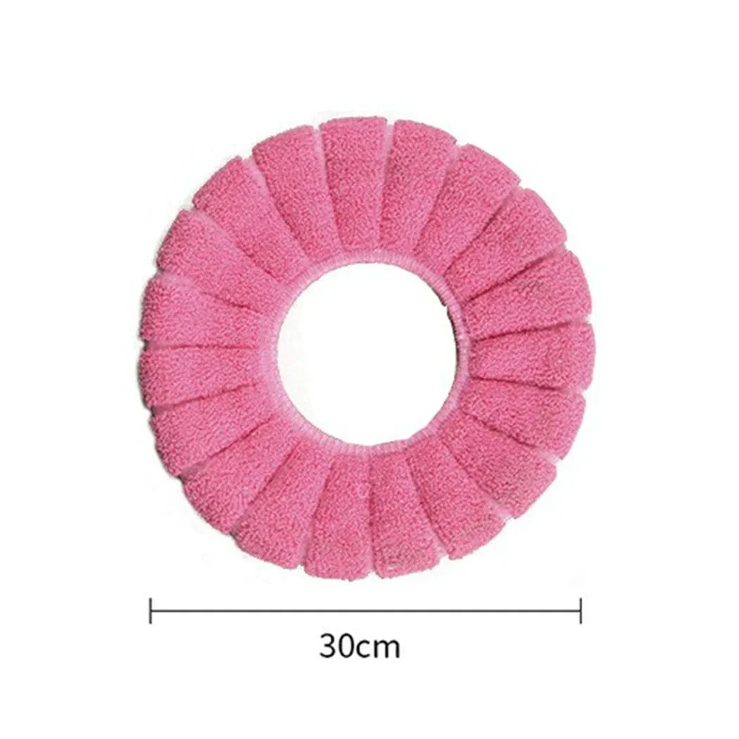 Universal Toilet Seat Cover Winter Warm Soft WC Mat O-shaped Bathroom Cushion With Handle Winter Keep Warm Bathroom Accessories