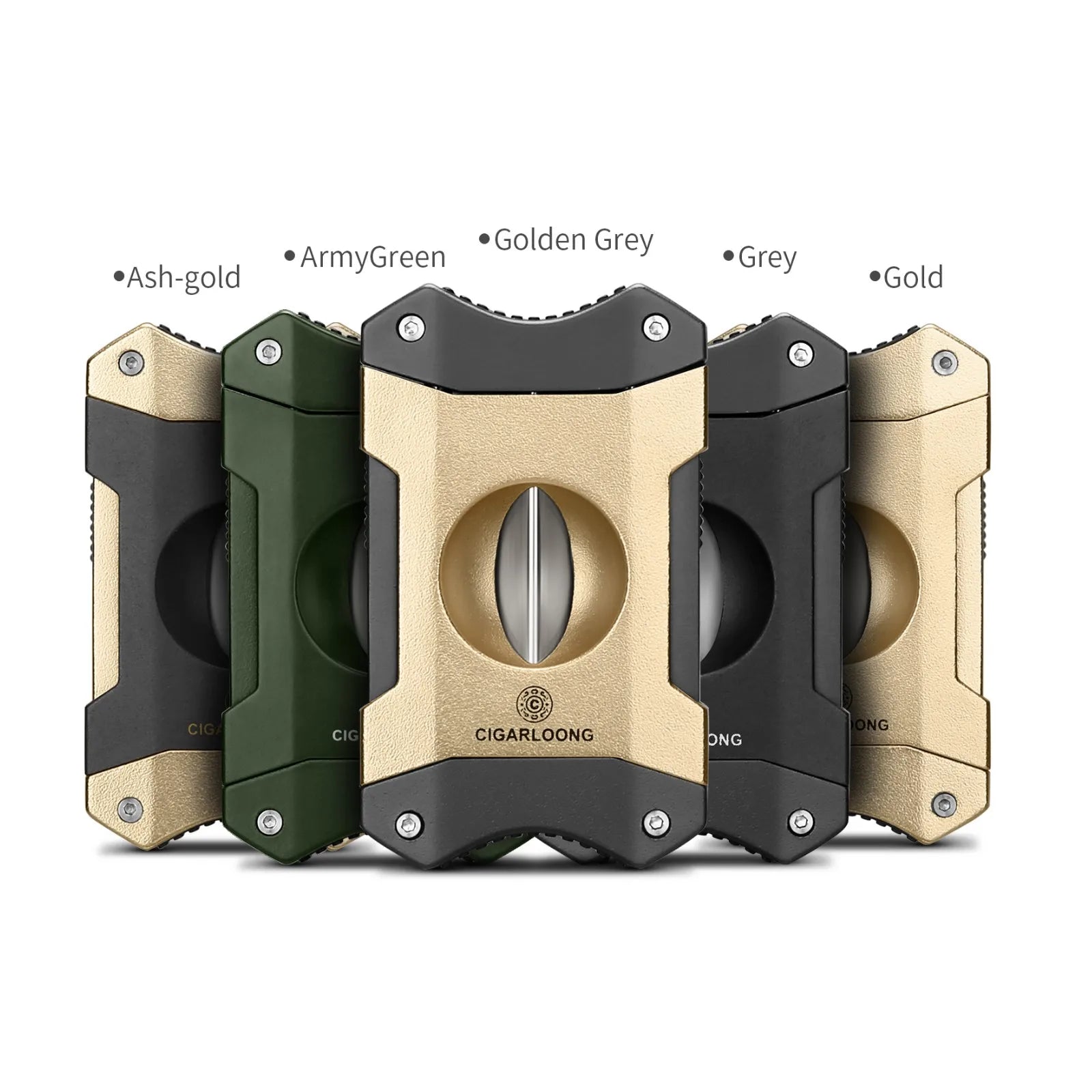 CIGARLOONG Luxury Classic V-Shaped Smooth Portable Cigar Cutter Stainless Steel Durable Blade Cigar Scissors with Gift Box