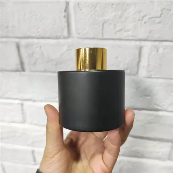 Home Office Fragrance Empty Round Reed Aroma Diffuser Black Glass Bottle