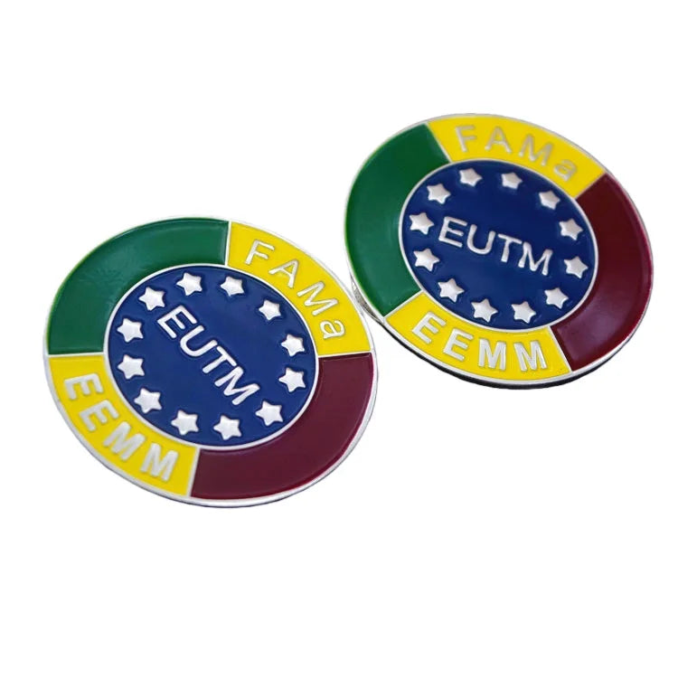 Custom EUTM Mali EU Security and Defense Badge with Soft Neamel Color Finish and Nickel Plating