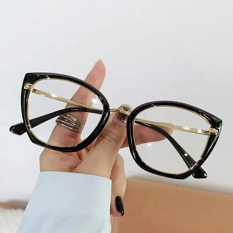 Cat's Eye Eyeglasses Frame Anti Blue Light Glasses Female Trend Personality Photochromic Eyeglasses