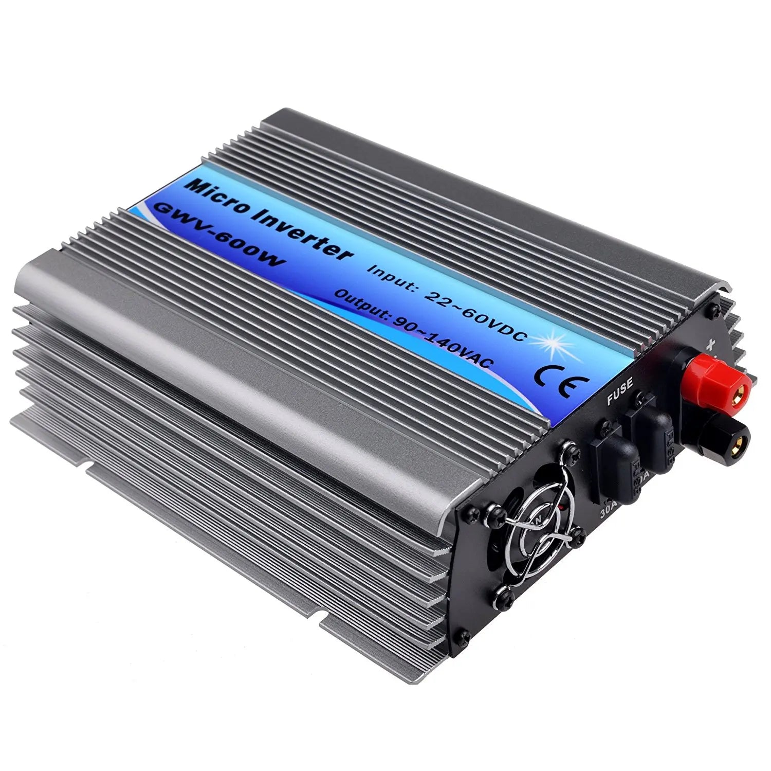 600W Grid Tie Solar Inverter MPPT Pure Sine Wave Micro Inversor DC30-55V PV Input AC120V/220V for Solar Panel Home System