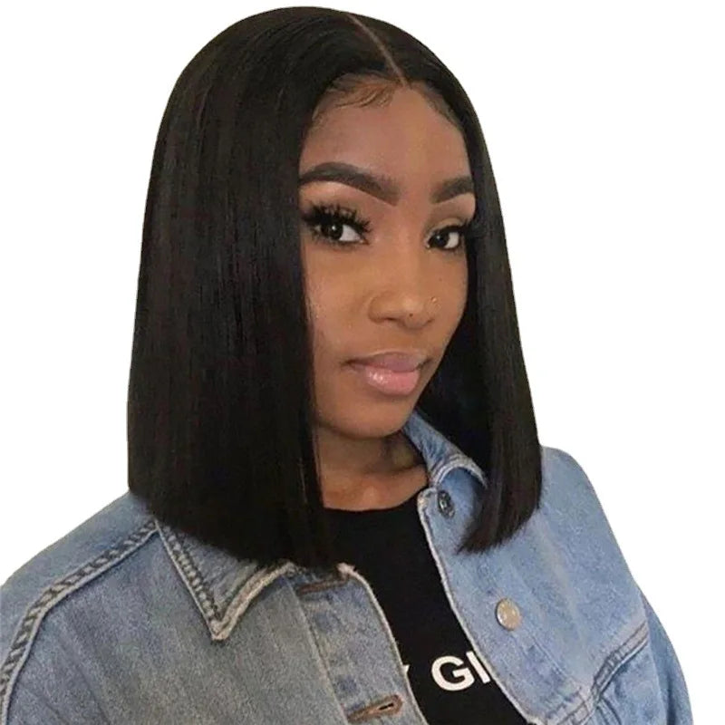 FX-HA38 European American Fashion Short Straight Bob Wig 35cm for Women Cheap High Temperature Hair Synthetic Wig for Ladies