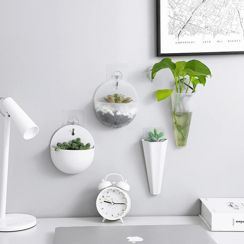 Hydroponic Wall Hanging Flowerpot Wall Hanging Flower Vase Plastic Wall Hanging Green Radish Flowerpot MegaBDM