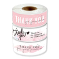 Wholesale Three Styles Custom Rectangle Stickers Pink Packaging Thank You Stickers
