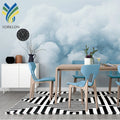 YKEX 015 Modern 3D Wallpaper Silver Sky Orange Mushroom Cloud Wallpaper Blue Designs for Home Decor Waterproof Kitchen Wallpaper