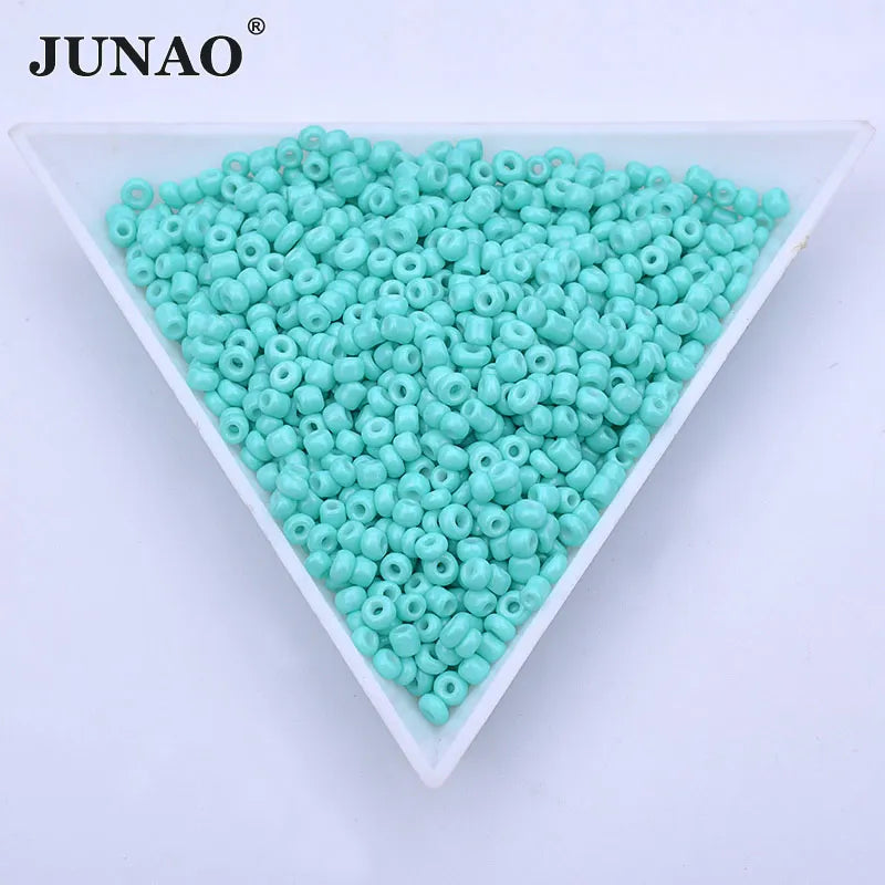 JUNAO Factory 2mm Glass Seed Beads 450g Mini Crystal Beads Earring Jewelry Making Stones for DIY